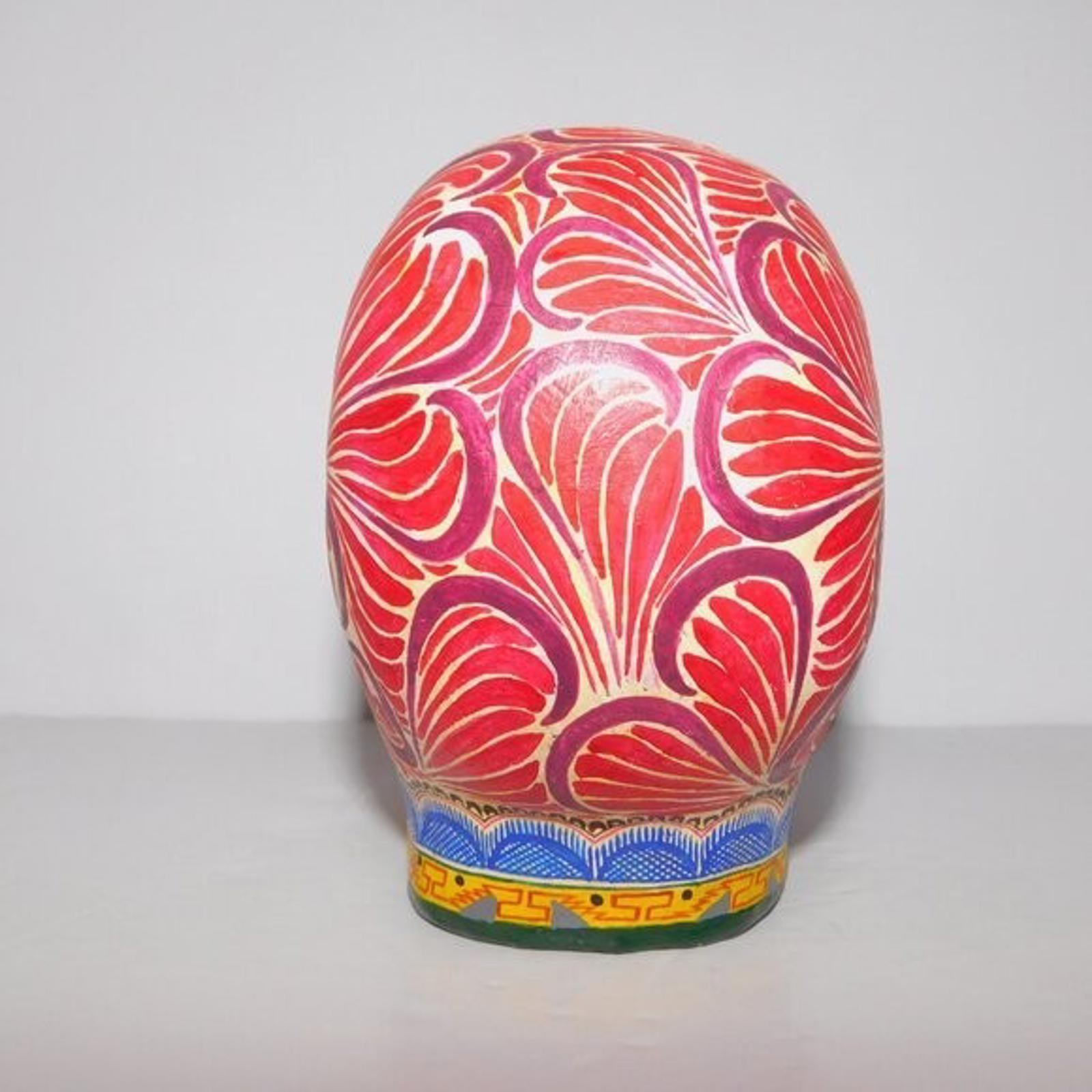 VTG Saul Montesinos Mexico 5″ Day of the Dead Skull hand painted Pottery *READ