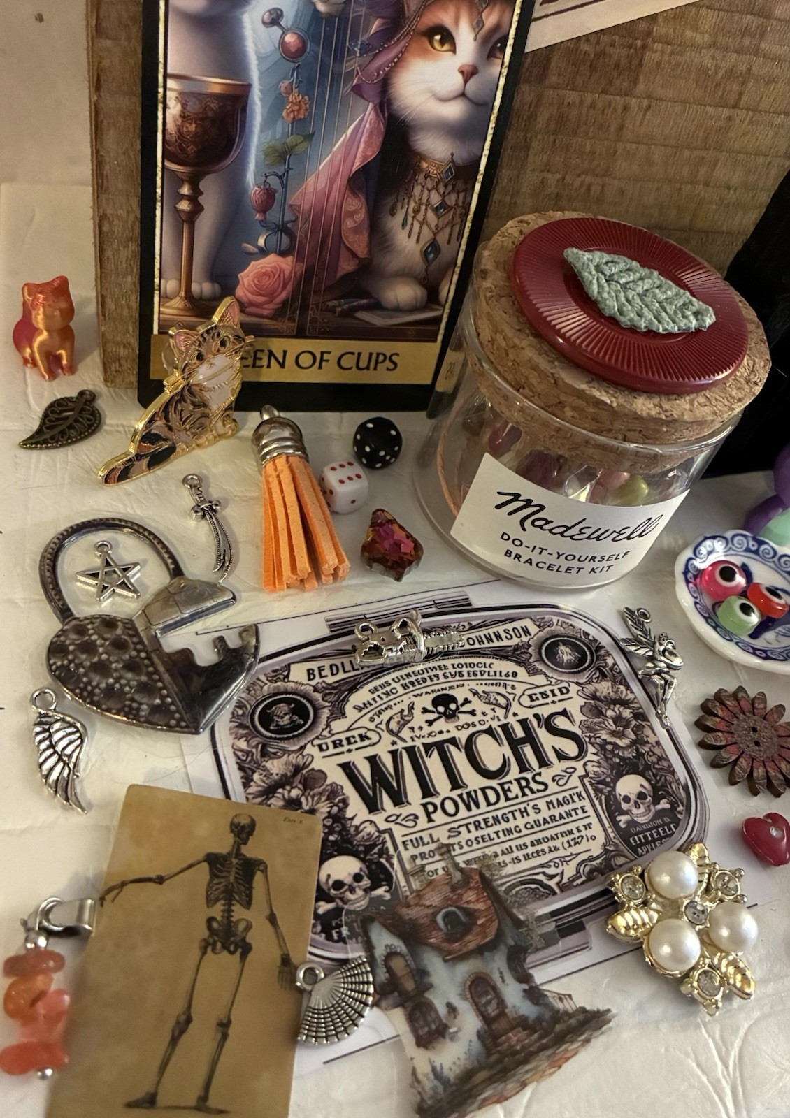 Wood Display Board Mini Apothecary Cabinet Jewelry Junk Drawer Wicca Art Lot