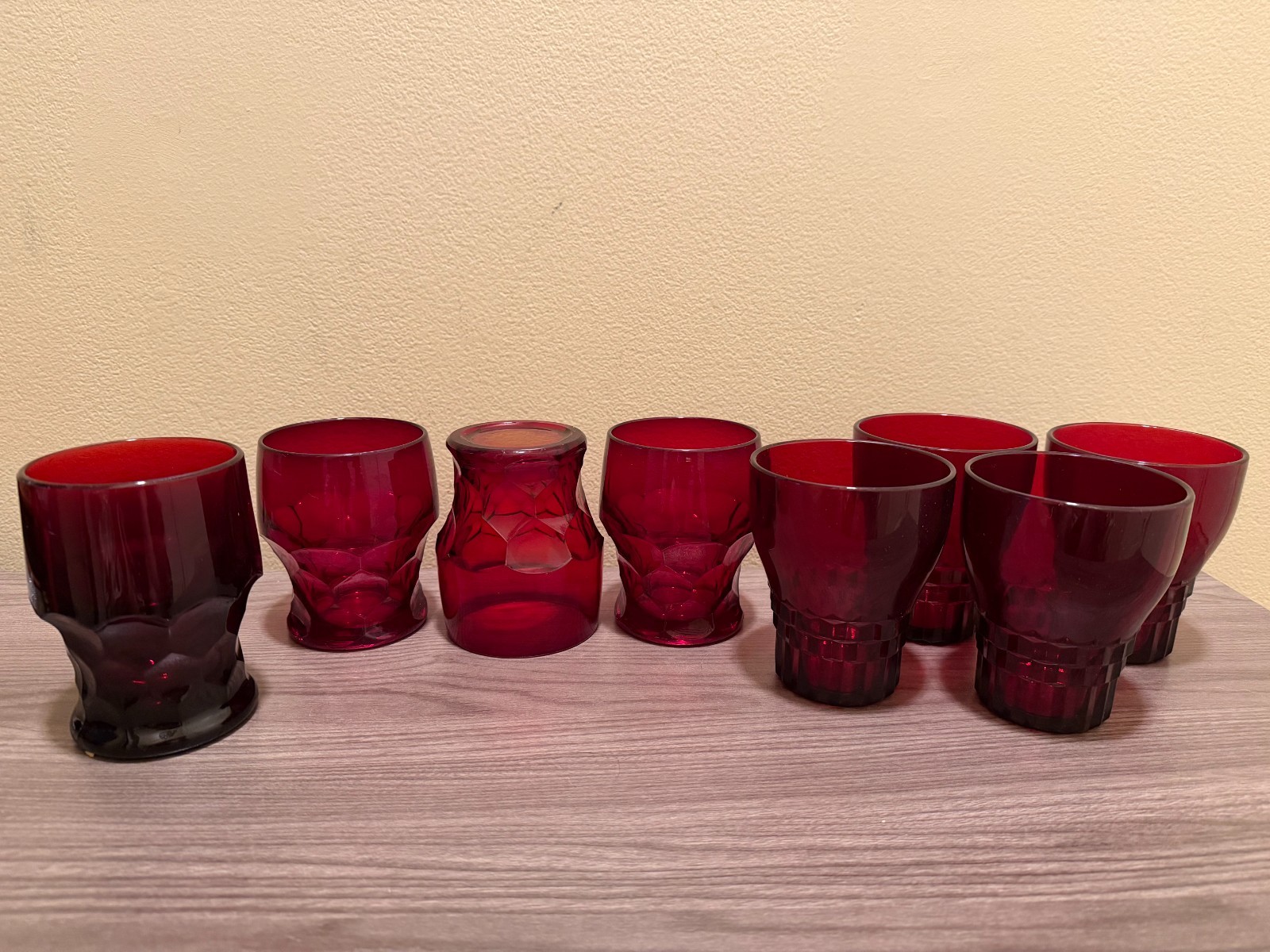 Mixed Lot of Anchor Hocking & Viking Ruby Glasses (See description for details)