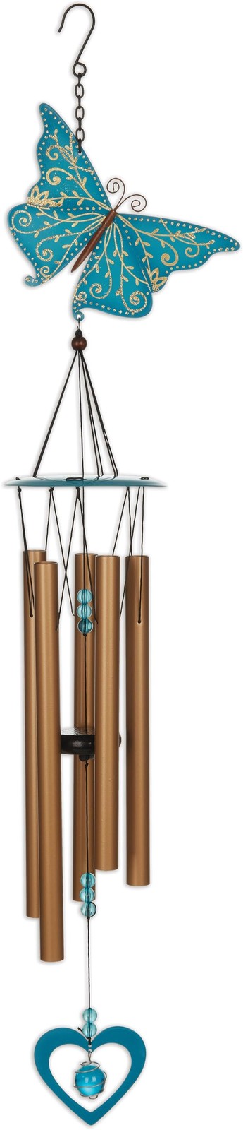 Sunset Vista Designs Wind Chimes – Gold Butterfly Chime, 34″ Long