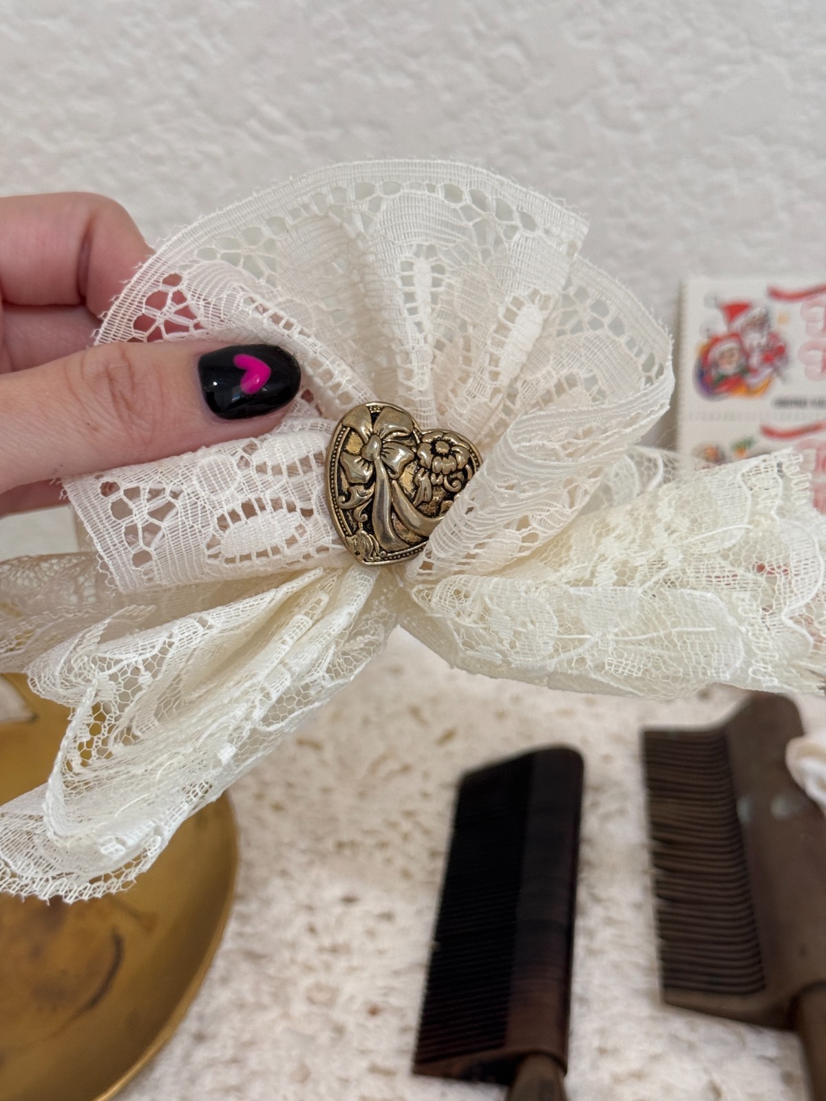 Vtg Vanity Junk Drawer Lot Scented Fan Gloves Powder Bottle Rhinestone Box Reck