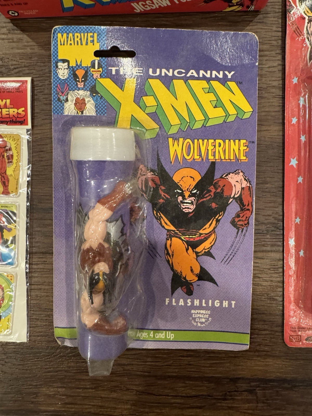 Vintage X-Men & Wolverine 90s Collectibles Lot | Toys, Stickers, Puzzle, Comic
