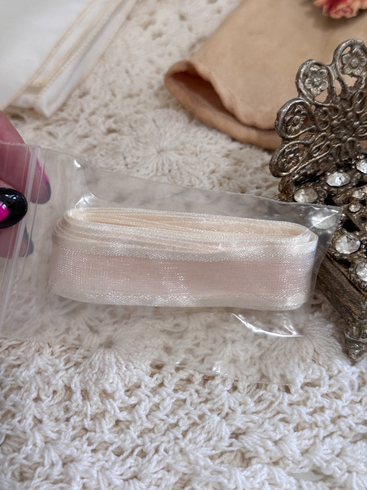 Vtg Vanity Junk Drawer Lot Scented Fan Gloves Powder Bottle Rhinestone Box Reck