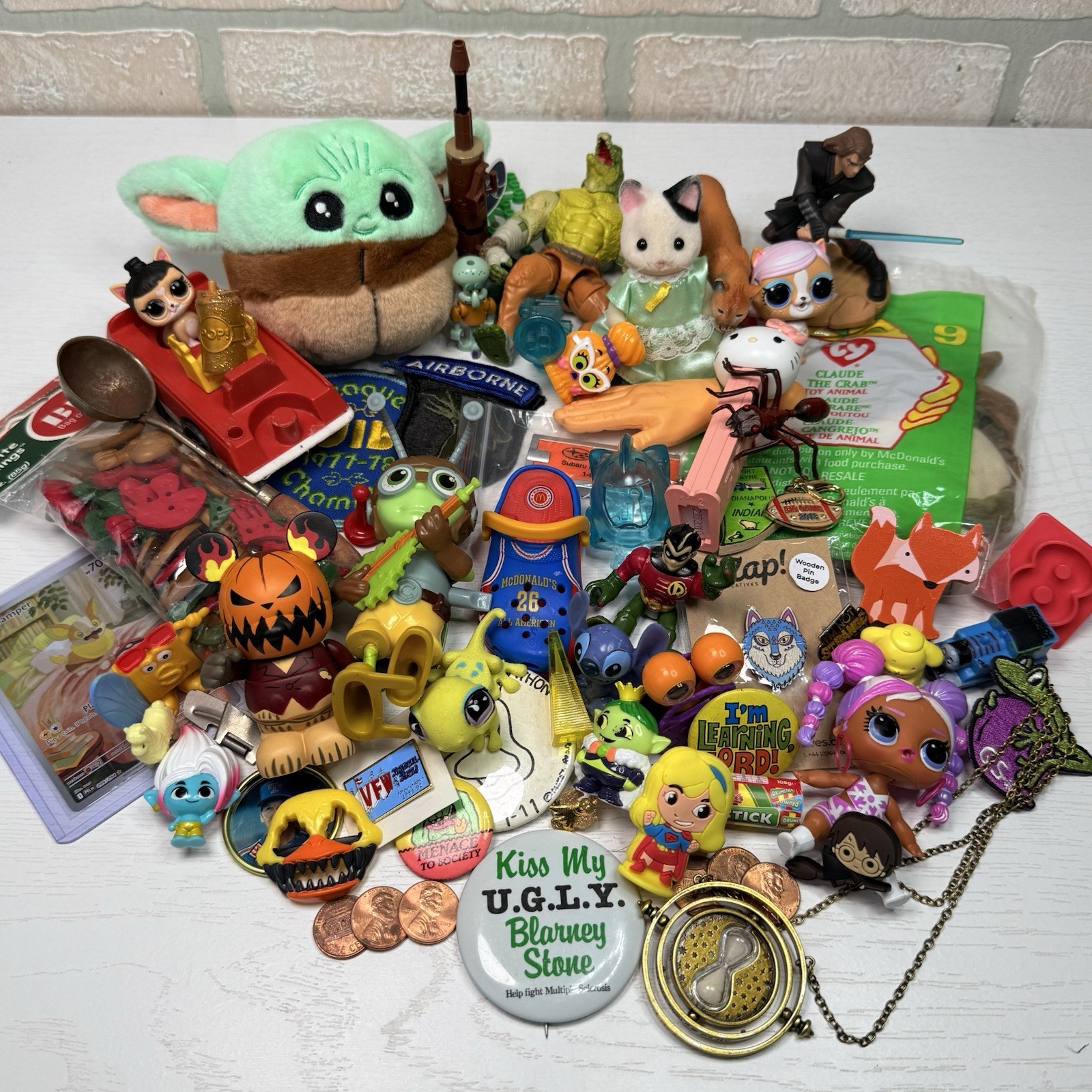 Junk Drawer Mixed Lot Assorted Smalls Toys Trinkets 2.16 Pounds