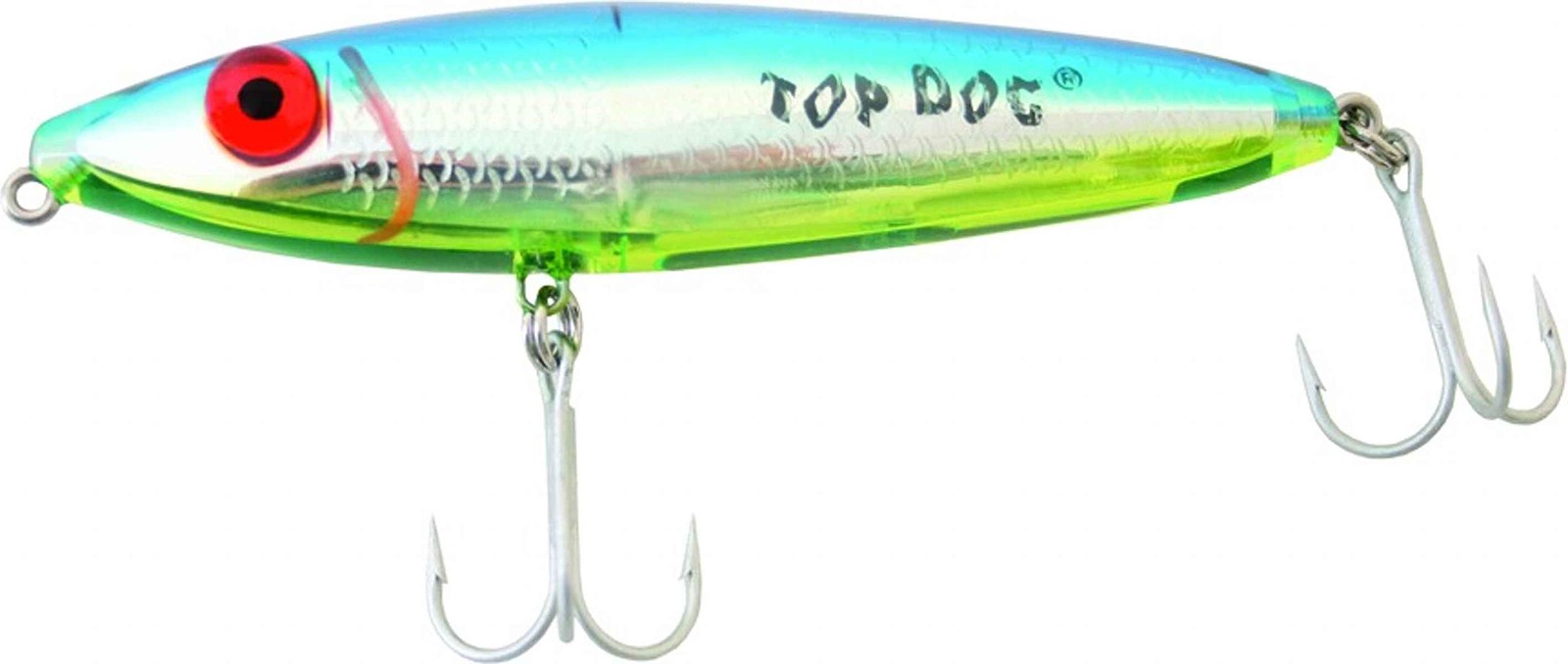 MirrOLure 94MR CHBL Mirolure Top Dog Surface Walk Blue Bk CHT Silver 4 5in 1oz