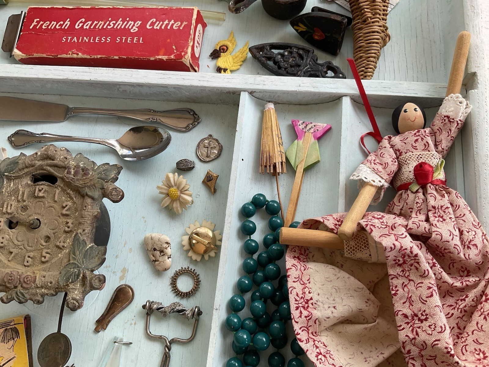 Antique Vintage Junk Drawer Treasure LOT Cast IRON costume jewelry coins 3.5lbs