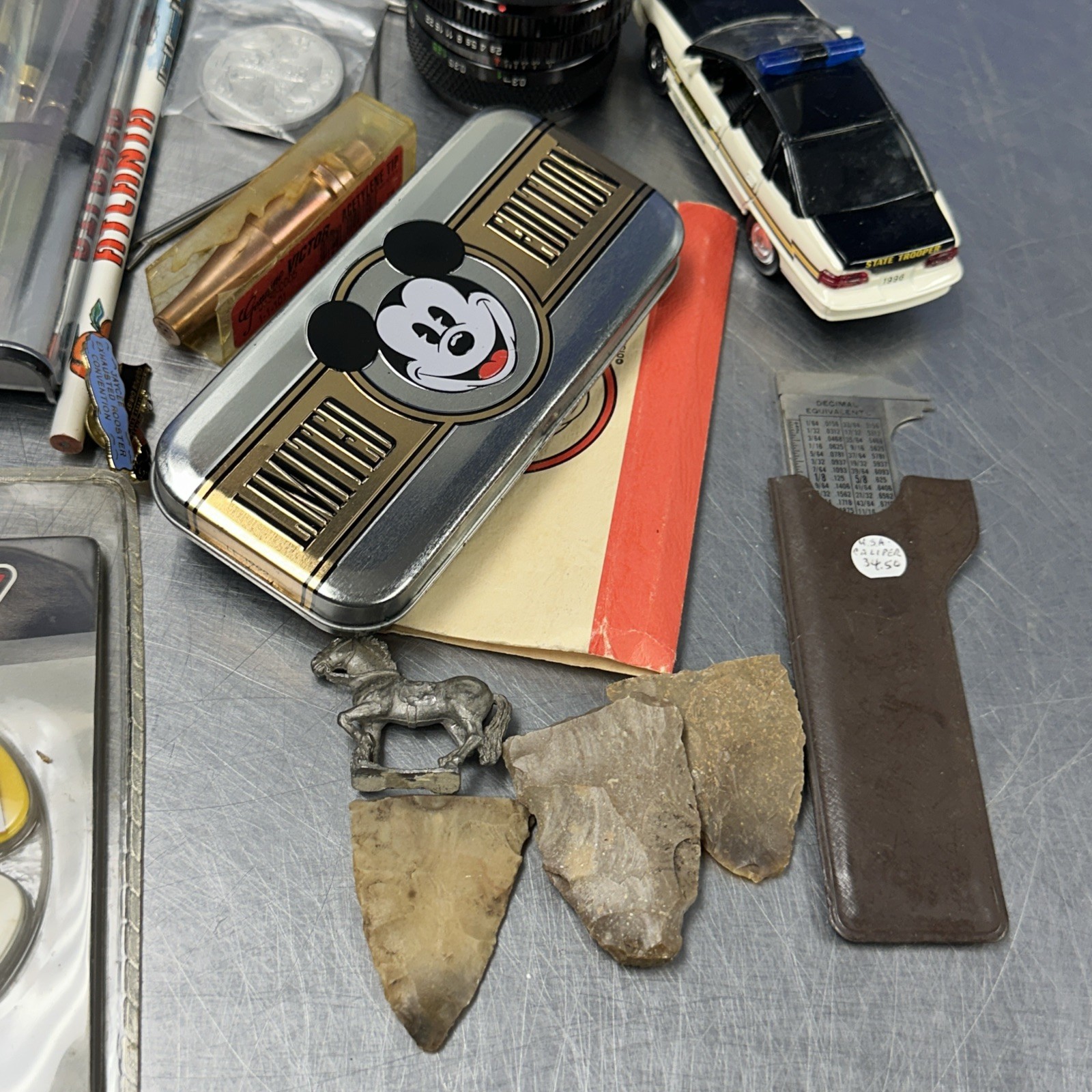 Junk Drawer Job Lot Baseball Card Stamp Jewelry Camera Metal Toys Car Coin #2