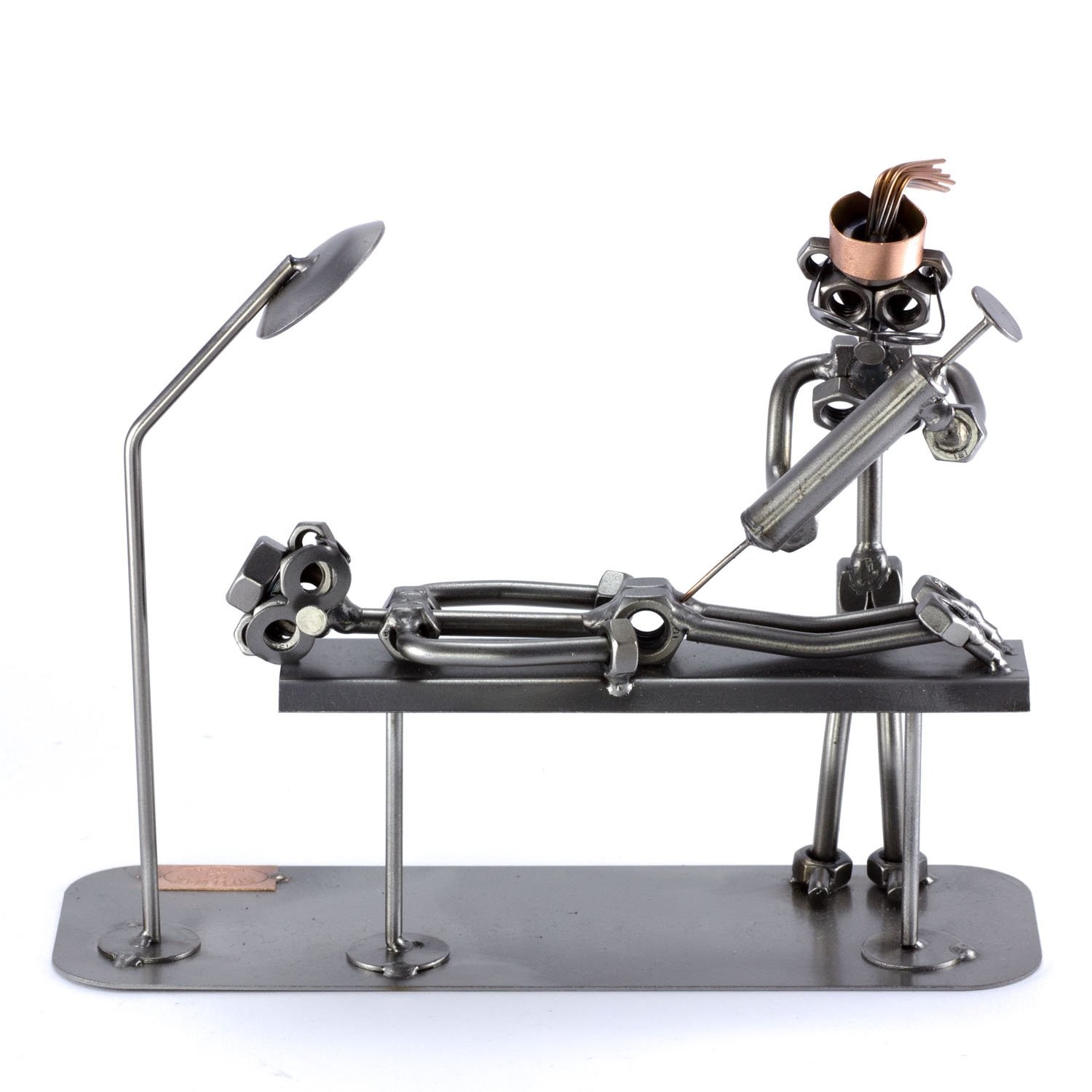Steelman24 Nurse Metal Figurine Nuts Bolts Handmade Germany Decor Gift