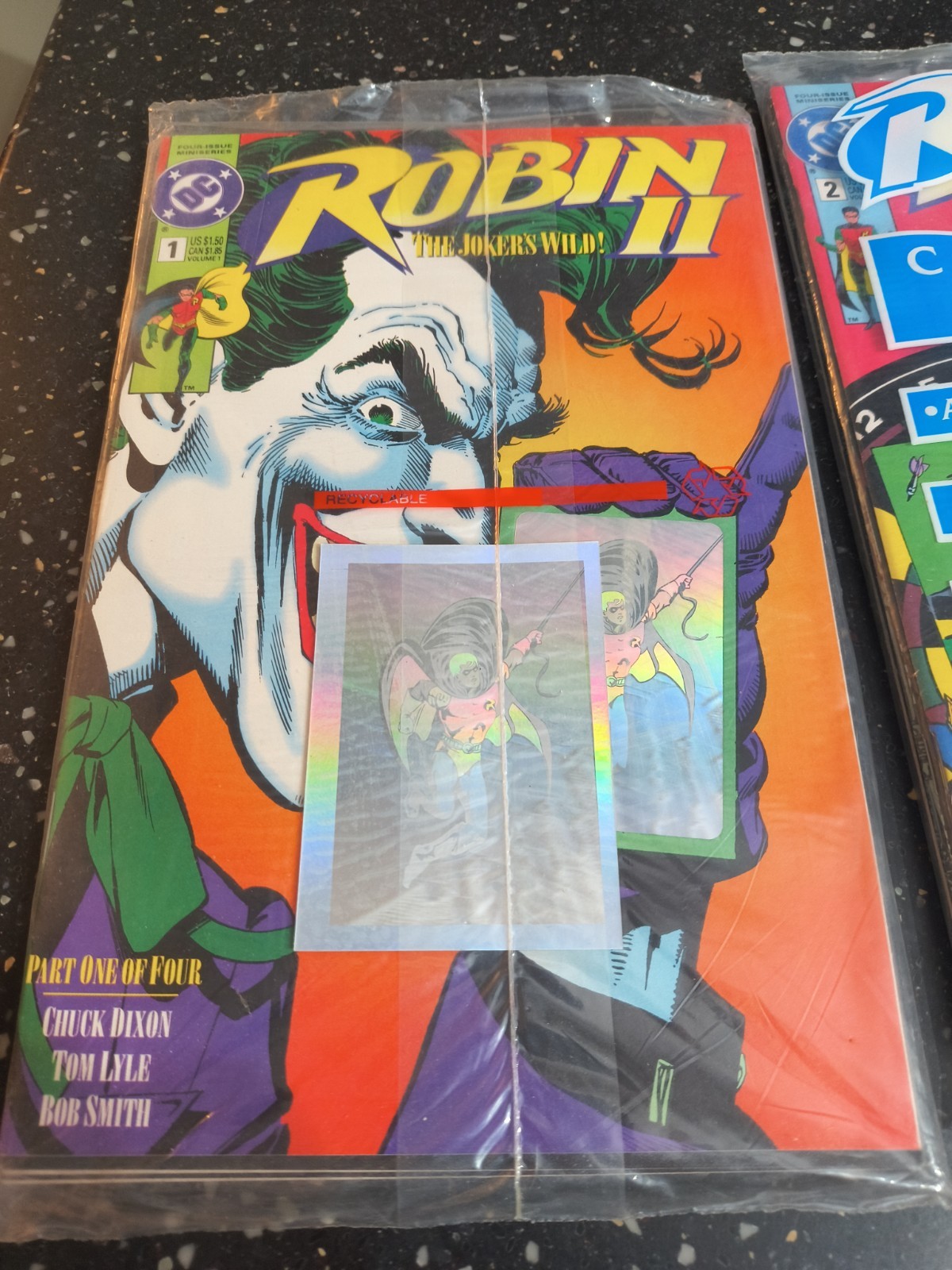 Robin II The Joker’s Wild #1, 2 & 3 Collectors Bagged Sets 1991 Hologram Card