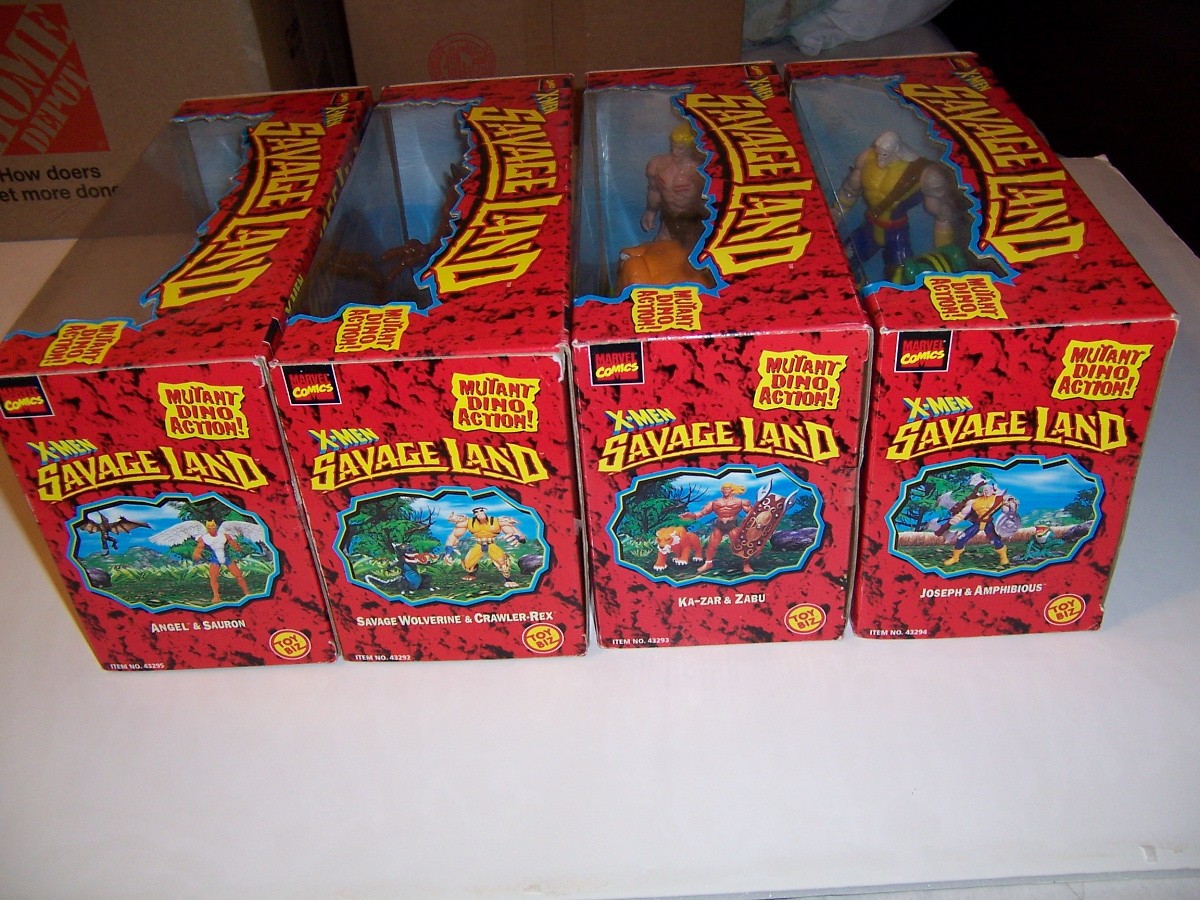 NEW X-MEN The Savage Land Deluxe 2 Figure Lot Kazar Zabu Angel Wolverine Joseph