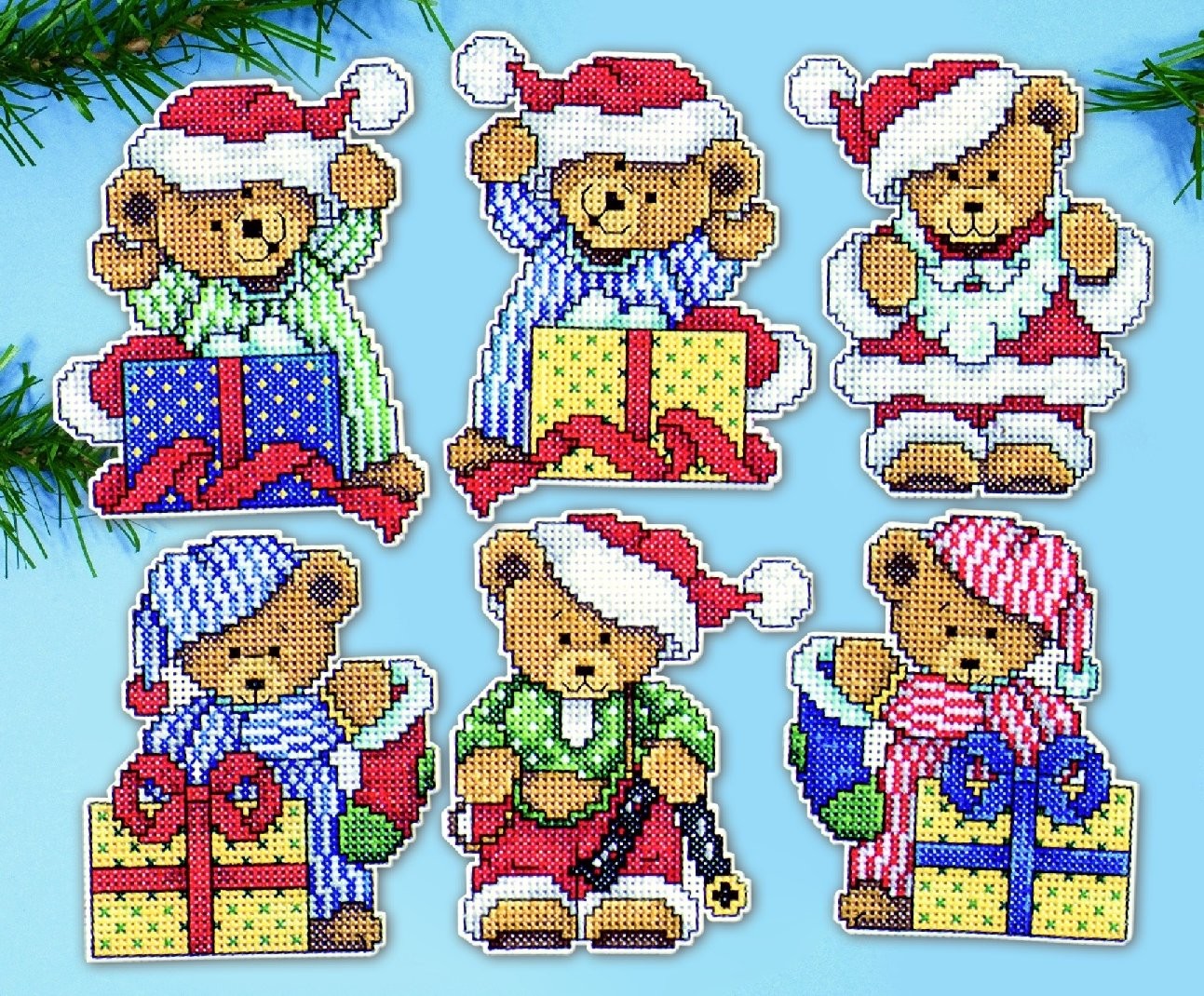 Design Works Counted Cross Stitch Kit 6 Ornaments – Little Bears