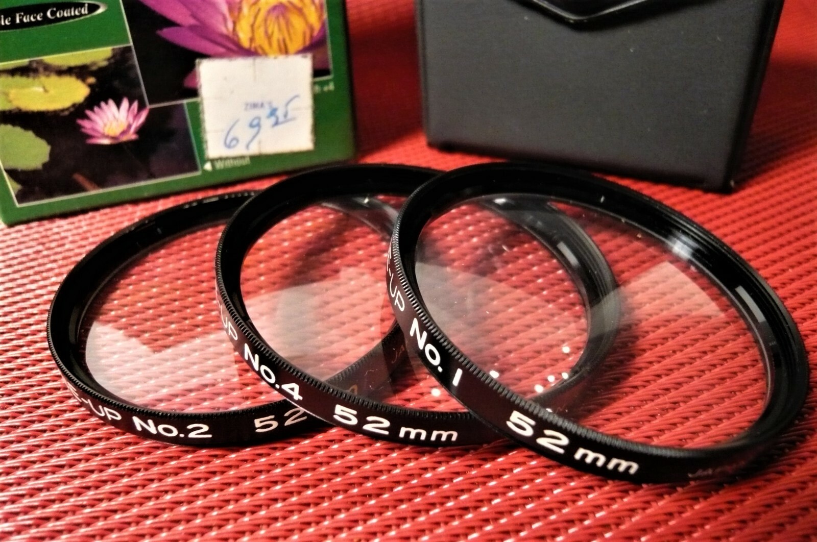 52mm KENKO CLOSE-UP COATED LENS SET +1 +2 +4 with case.NEW !