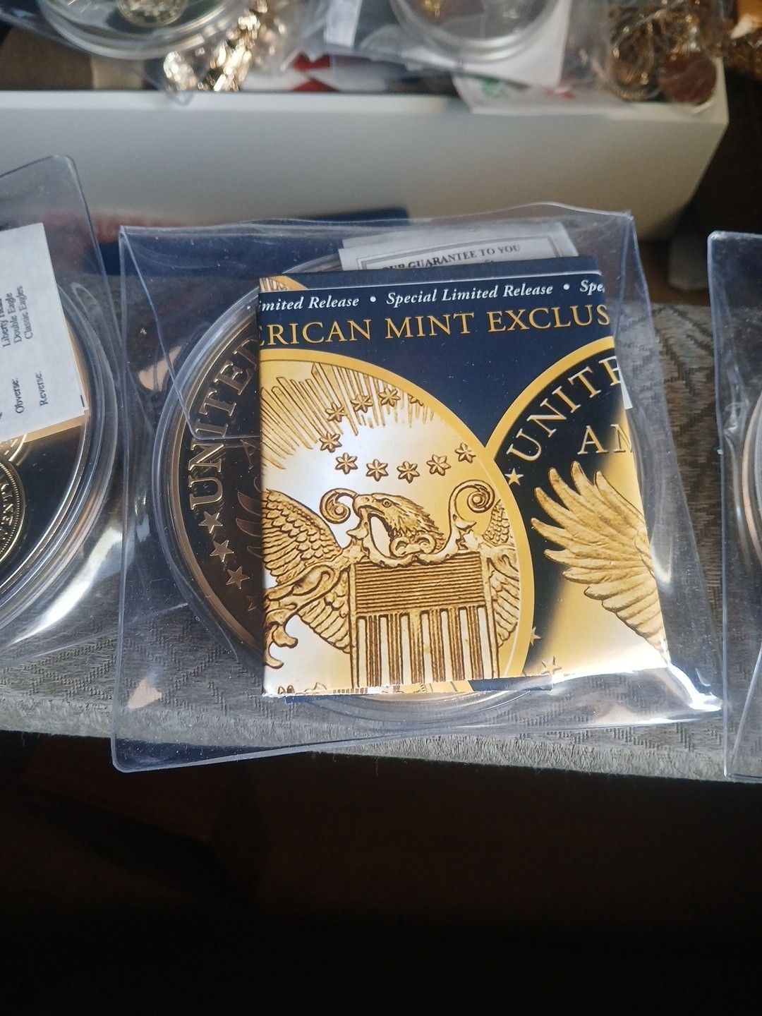 3 Lot American Mint Classic Eagles U.S. 376g Layered 24k Gold Replica 2016 (R)