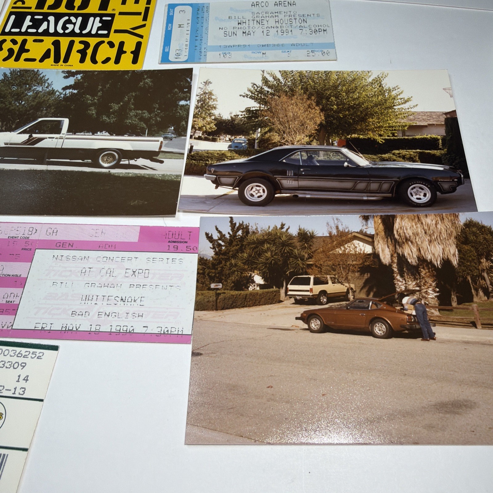 1980s & 90’s Nostalgia Lot Bugle Boy, Car Photos, Concert Ticket Stubs & More