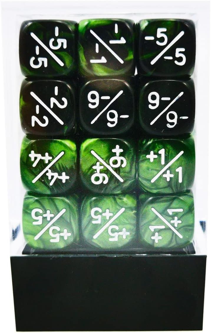36pcs 12mm Marble Green & Gemini Green Dice Counters Set, Small Token Dice Co…