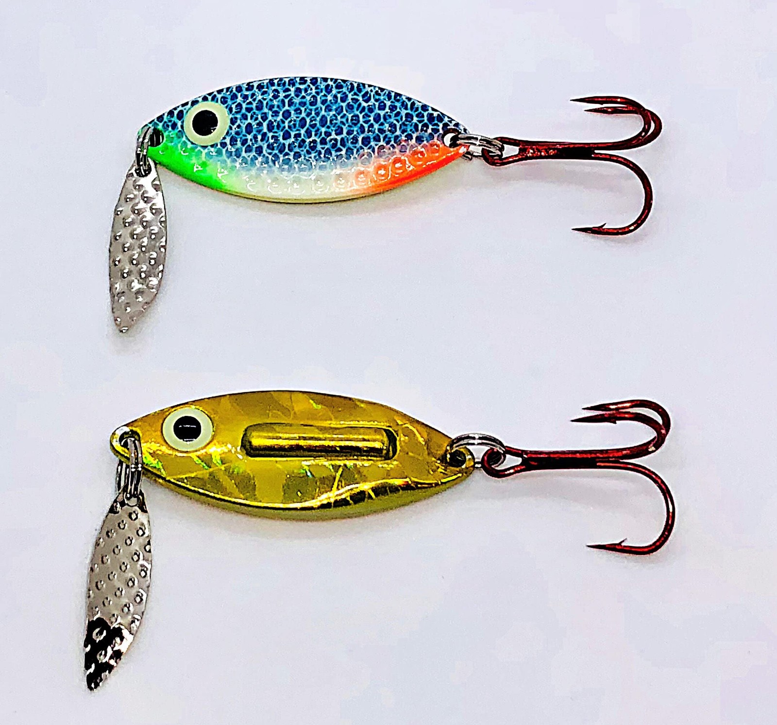 PK Rattle Spoon – Gold Hologram Back – All Season Fishing Bait – Ice Fishing Lur