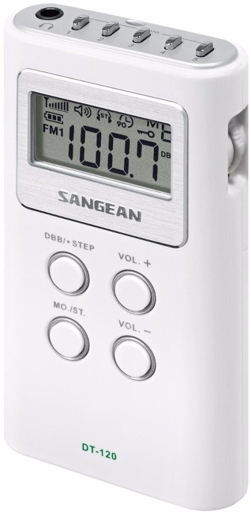 Sangean DT-120-WHITE AM/FM Receiver Digital Tuning