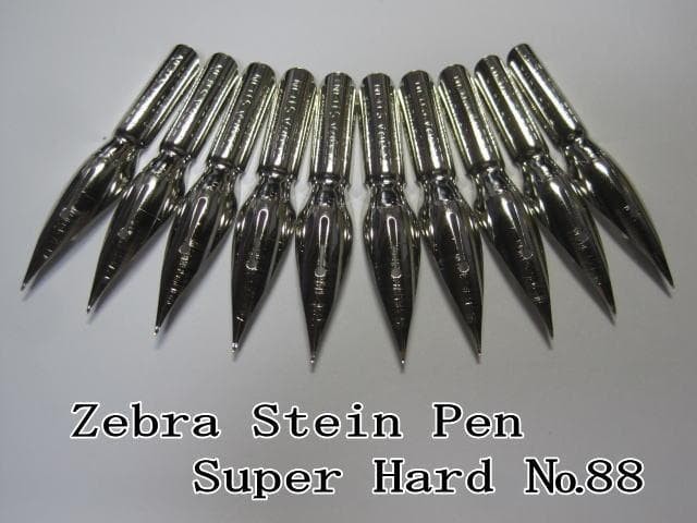 42-10 Replacement Nibs [Zebra Stein Pen No. 88] Hardened Tip Chrome 10 pcs