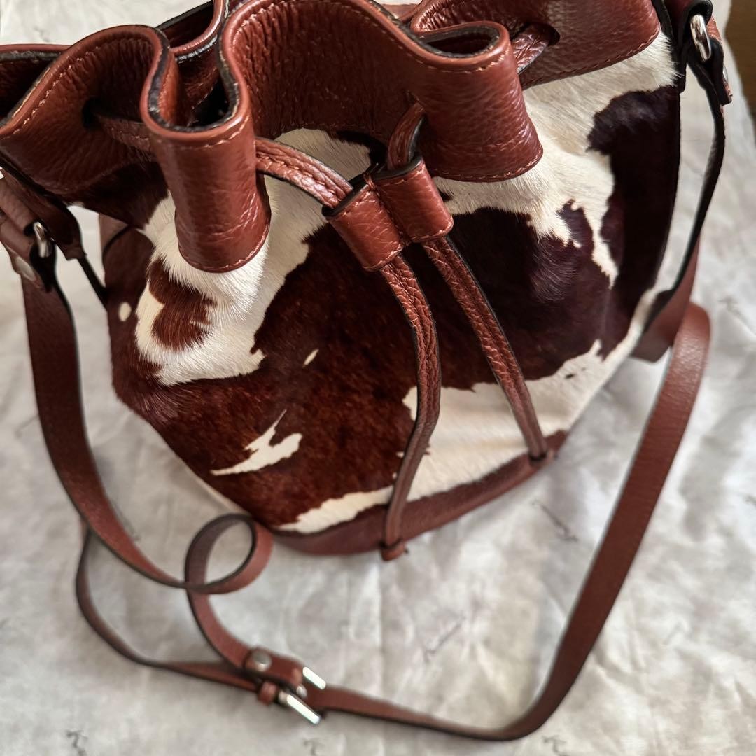 Bag bag K Kitamura 2 genuine leather brand cow pattern bucket type shoulder bag