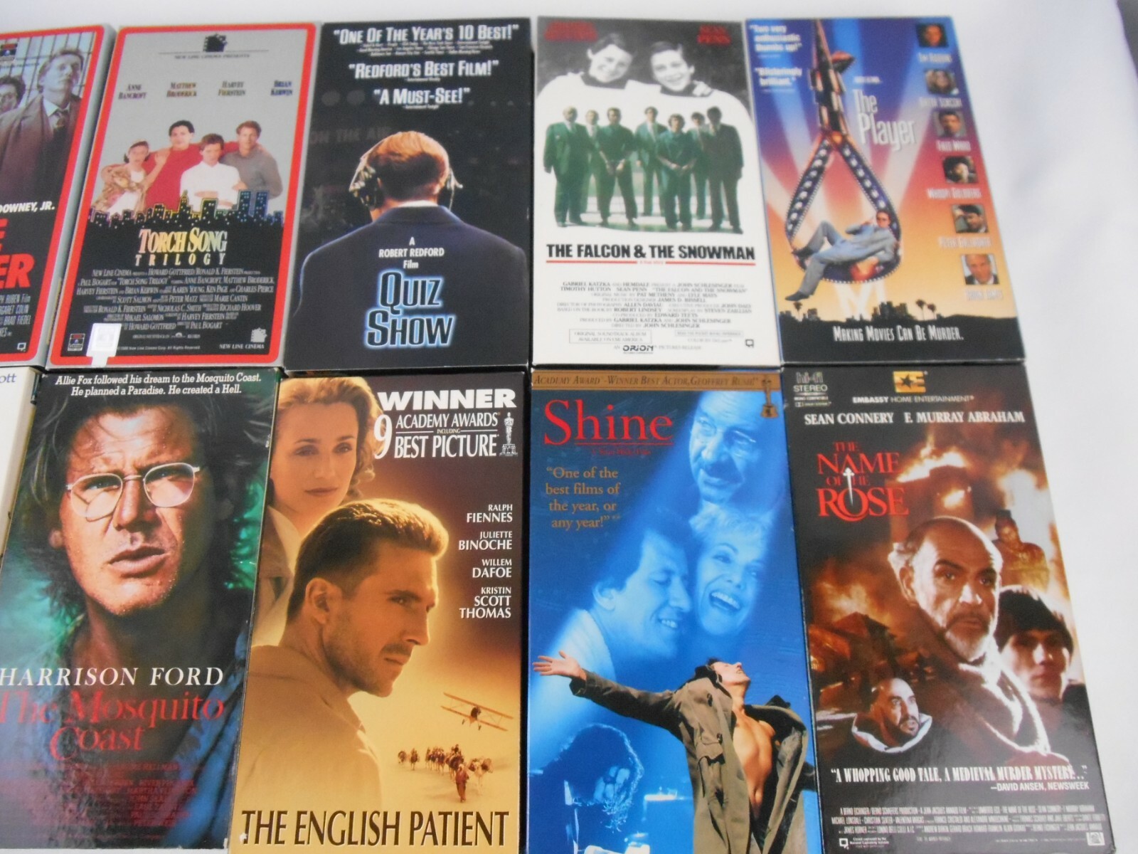 12 VHS TAPES – Quiz Show, Little Nikita, English Patient, Dying Young, Shine ++