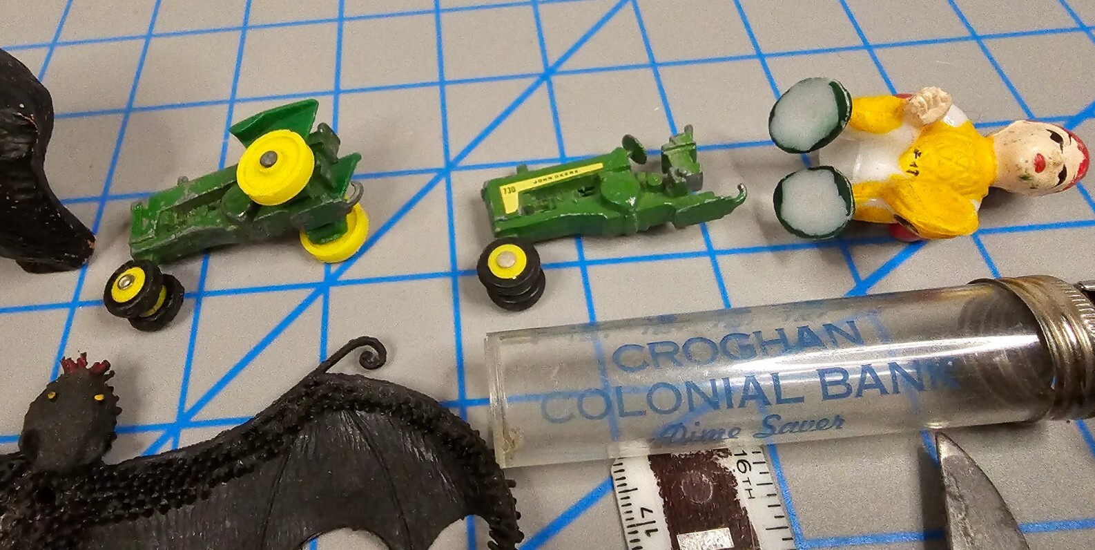 Vintage Junk Drawer Lot Knives Toys Patches Pins Keychain Ruler Figurine More