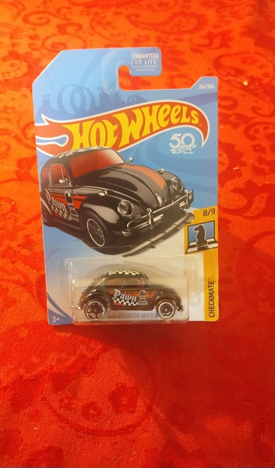 HOT WHEELS VOLKSWAGEN BEETLE CHECKMATE SERIES #8/9 DIE-CAST 1:64 SCALE BLACK