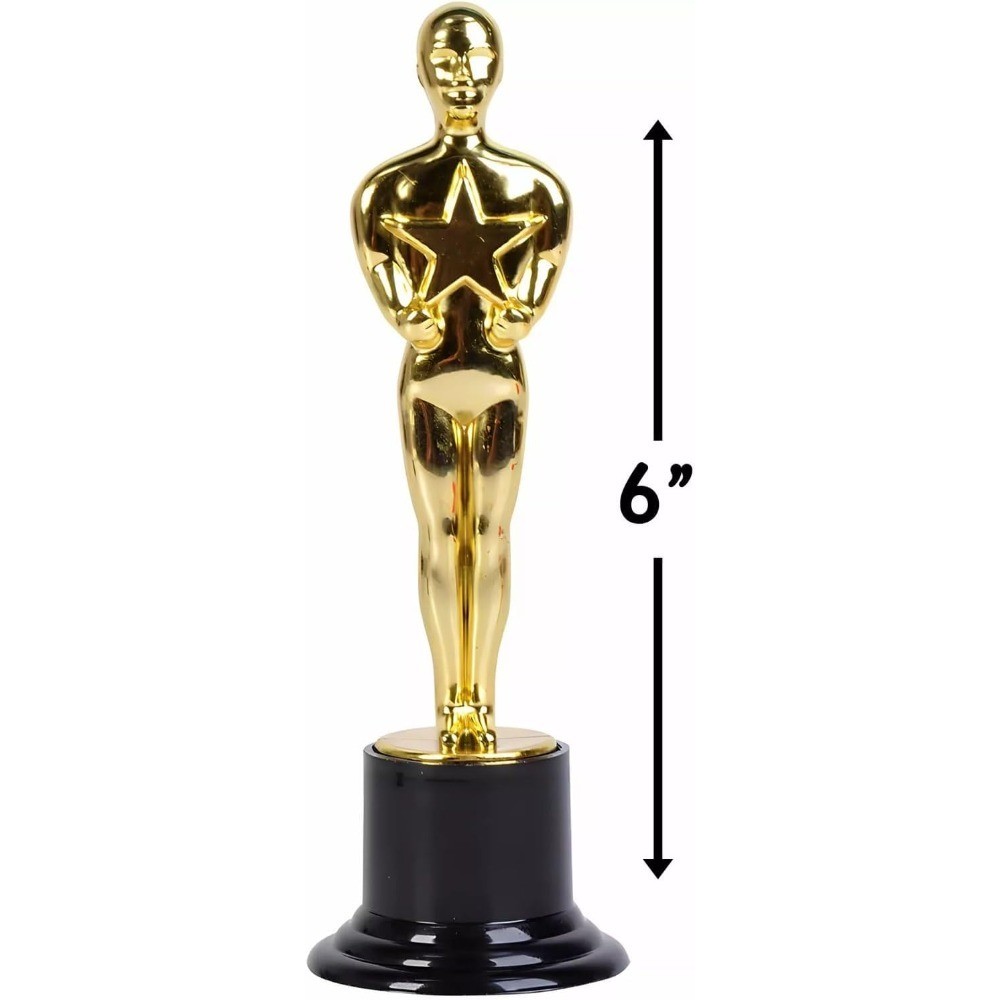 6 Inch Gold Plastic Film Award Trophy Statue Single Piece Order