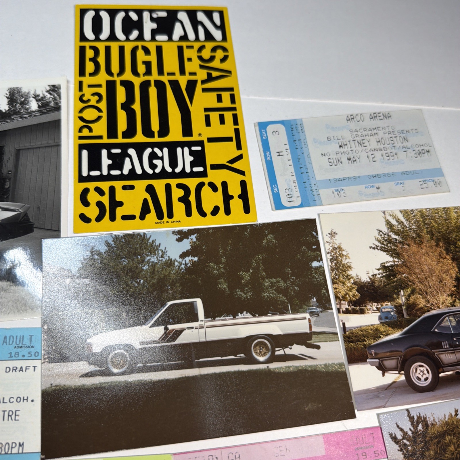 1980s & 90’s Nostalgia Lot Bugle Boy, Car Photos, Concert Ticket Stubs & More