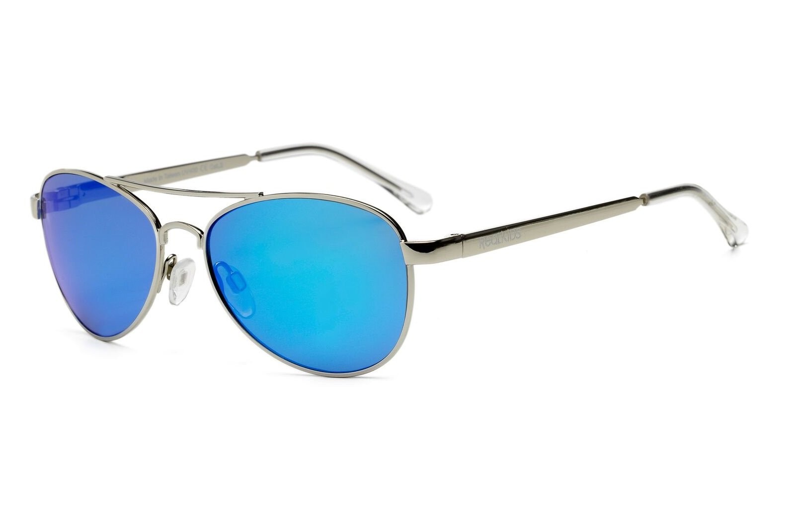 Real Shades Fly Aviator Sunglasses Adults Silver Blue Mirror UV Protection