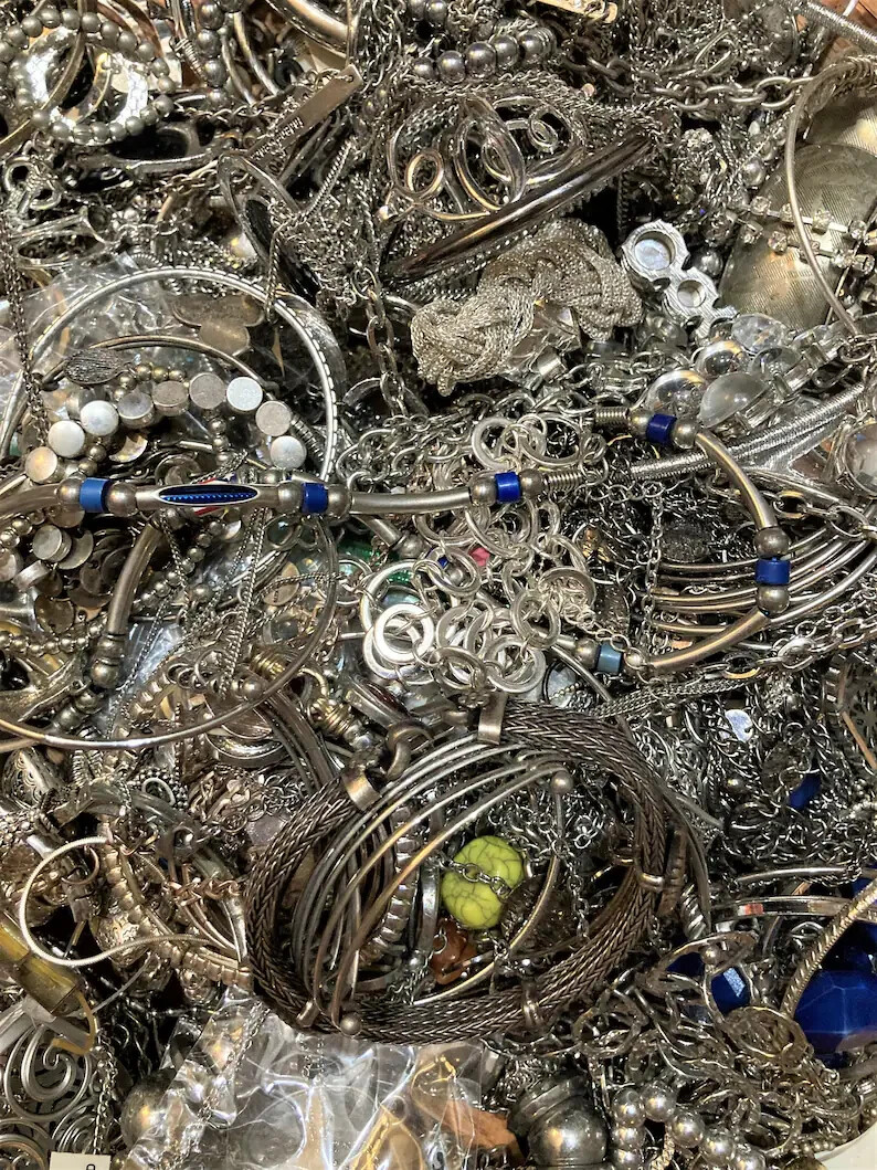 1 LB. “Junk Drawer” Estate sale- Coins, Jewelry, Watch, silverplate, & more -B87