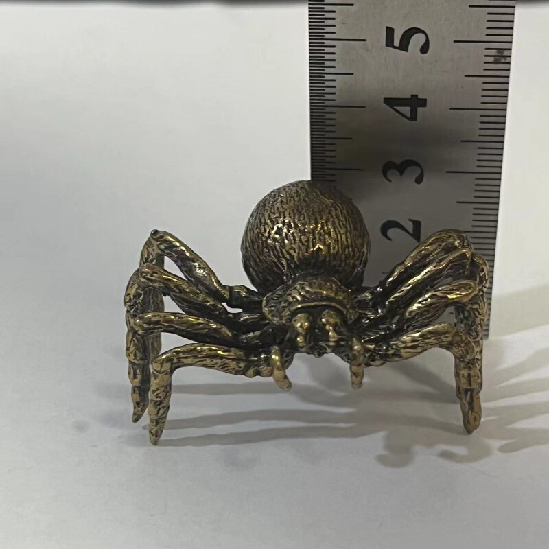 Brass Spider Animal Statue Small Sculpture Tabletop Statue Home Decoration Gift*