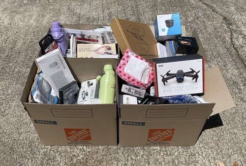 Large mystery box of liquidated merchandise from brand name sellers.