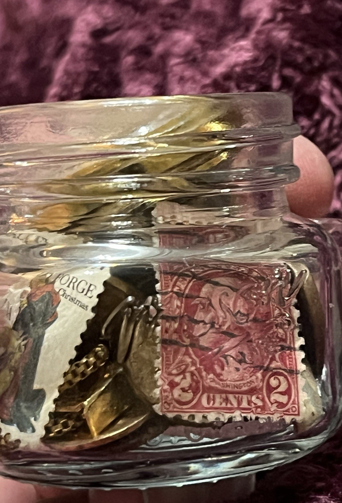 Mason Jar Filled W/ Coins Jewelry Stamps Pocket Watch + More$$$