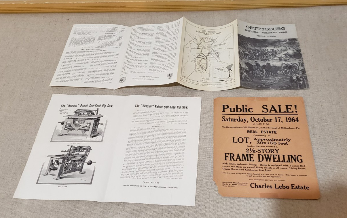 VINTAGE DESK DRAWER FINDS MAPS MENUS CALENDARS POLITICAL SATIRE SEE DESCRIPTION