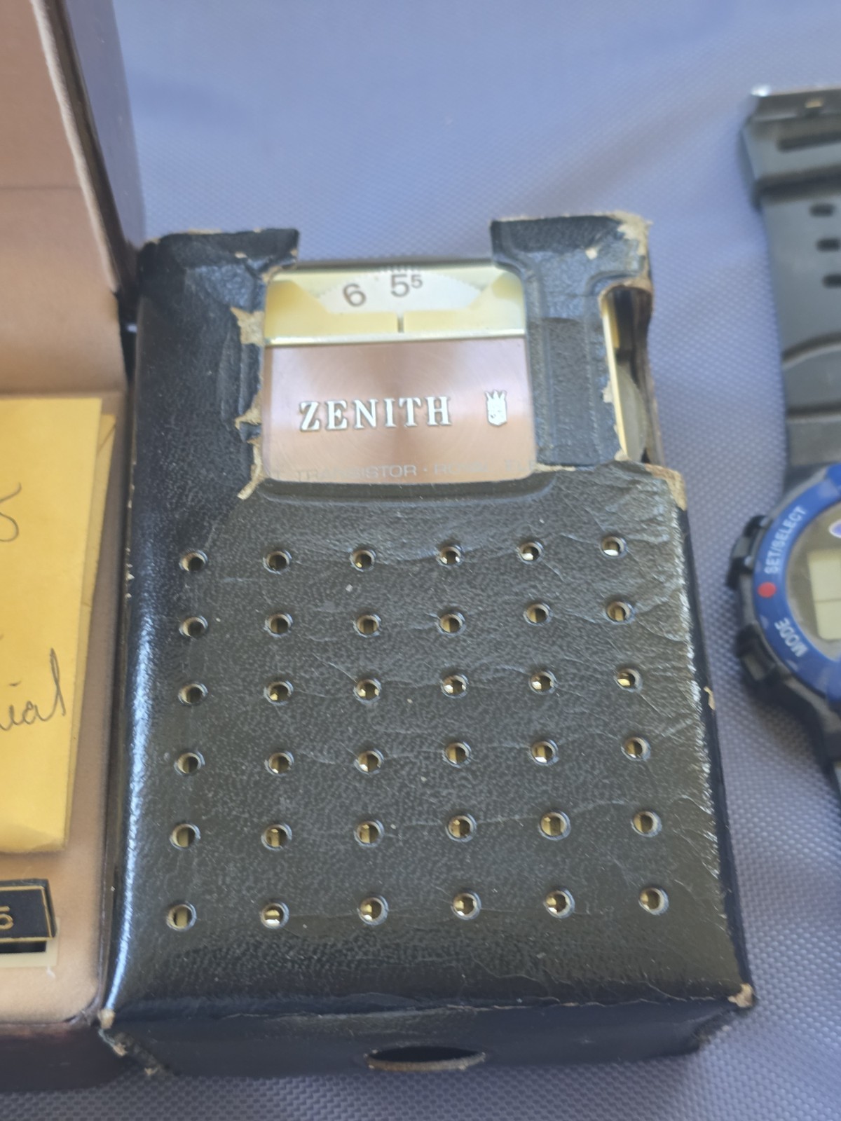 Vintage Junk Drawer Estate Sales Find Lot Watches,lighter & Zenith Transistor #7