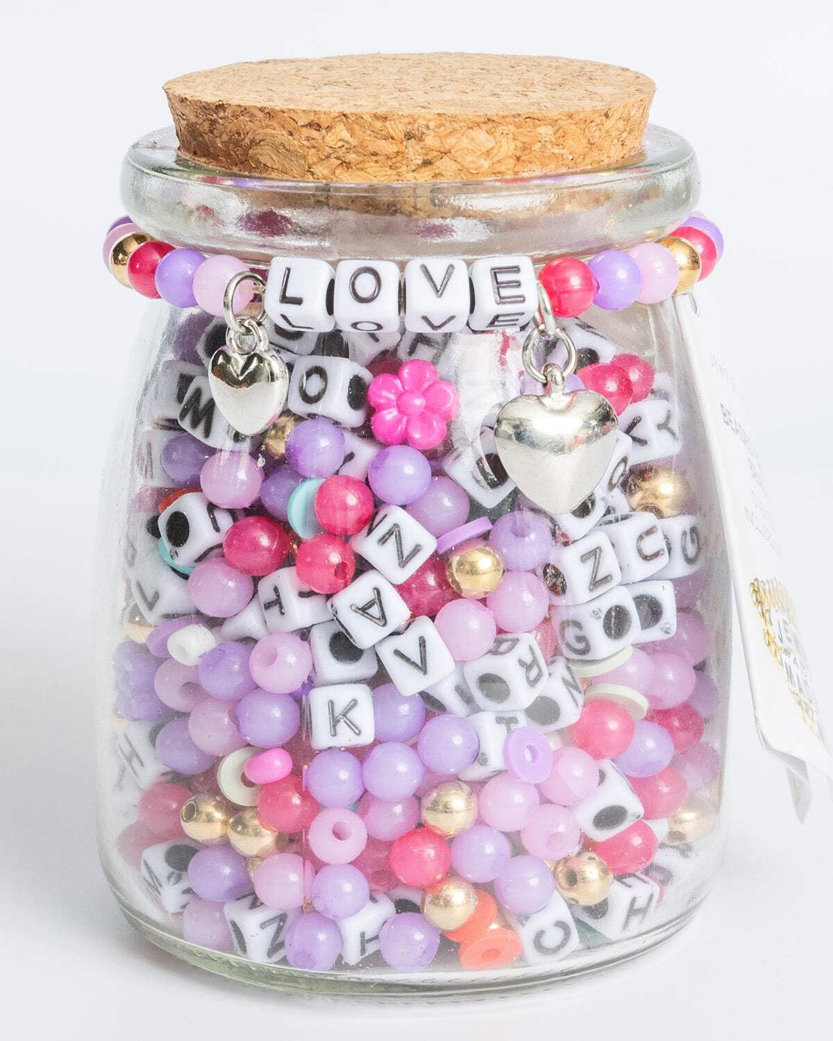 JEWELRY MADE BY ME Lavender Love Square Letter DIY Bead Jar