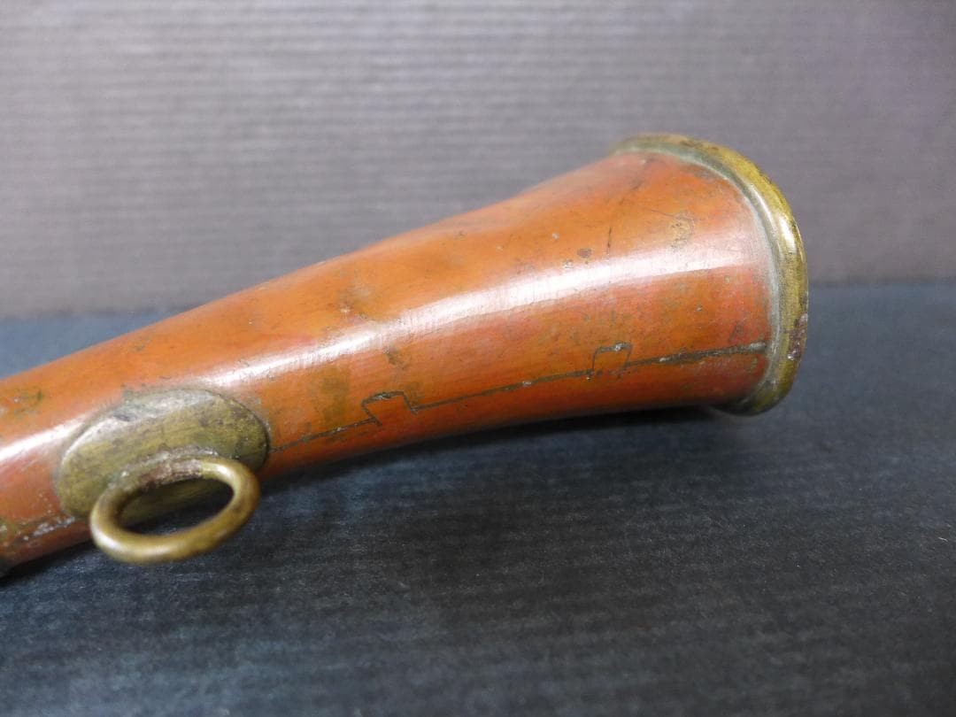 Period piece, old tofu shop’s trumpet, tofu seller’s trumpet, made of copper