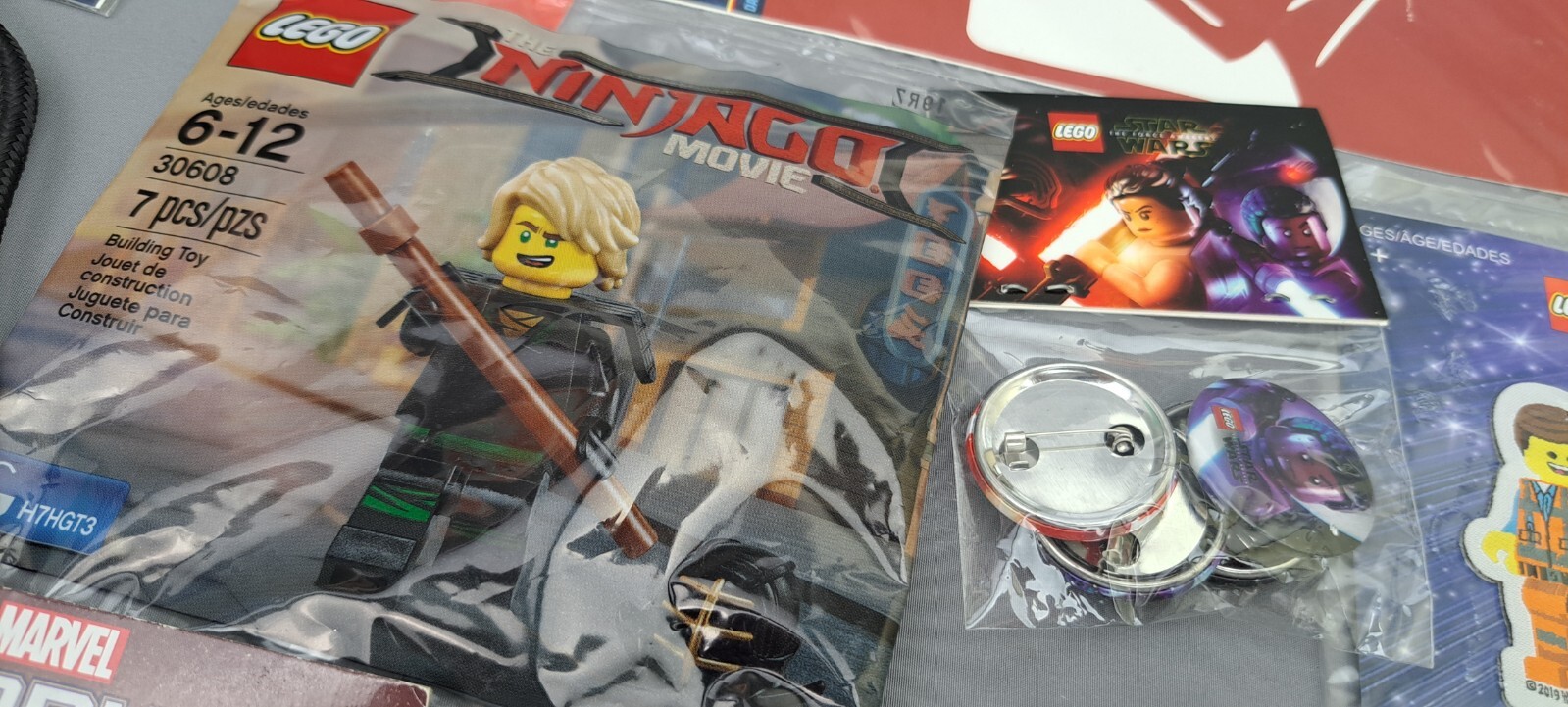 Stars Wars, Marvel, Lego Junk Drawer Lot Lanyard, Decals, Fan Club Card, Lego…