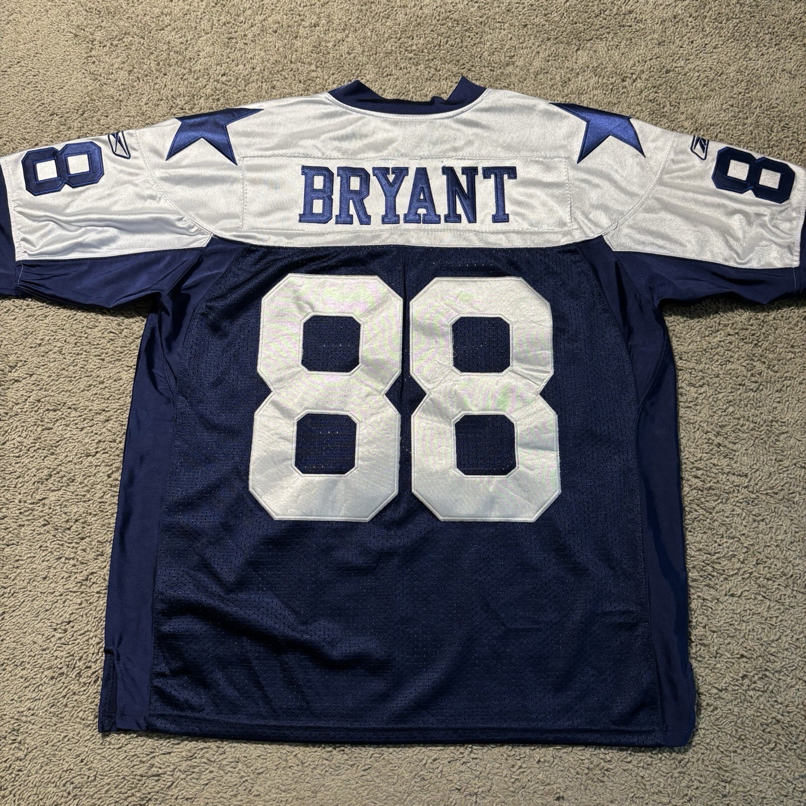 Vintage Dez Bryant Dallas Cowboys Reebok Onfield Jersey Size 50 Throwbacks Blue