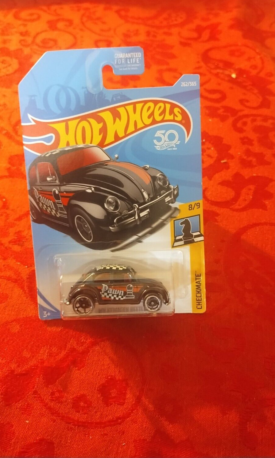 HOT WHEELS VOLKSWAGEN BEETLE CHECKMATE SERIES #8/9 DIE-CAST 1:64 SCALE BLACK