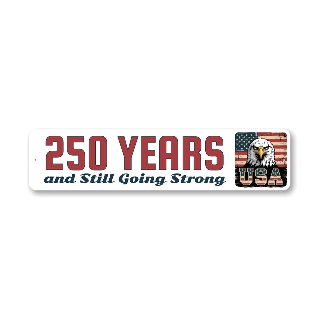 Aluminum USA Bald Eagle Sign 4×18 Patriotic Independence Day Wall Decor