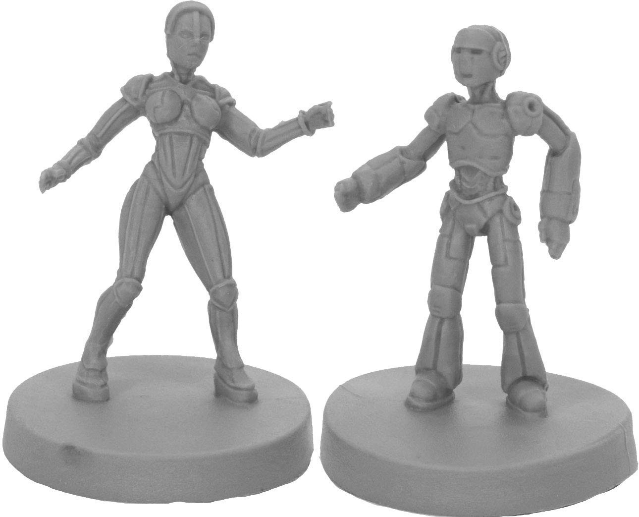 Reaper Miniatures Androids (2) #49011 Bones Black Unpainted Plastic RPG Figure