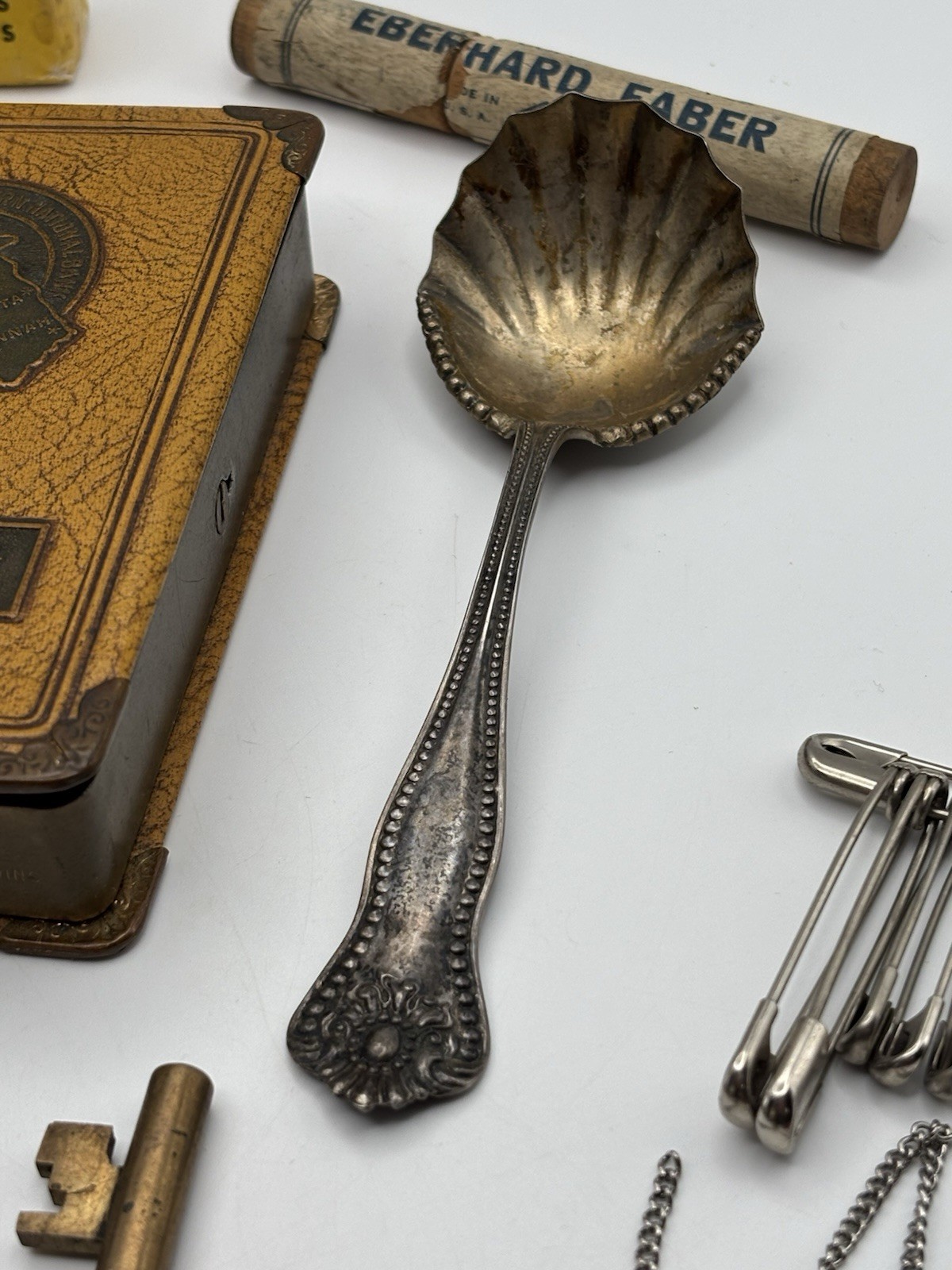 Collectible Lot Scissors Bank Brass Key Pocket Knife Miniatures Silver Spoon
