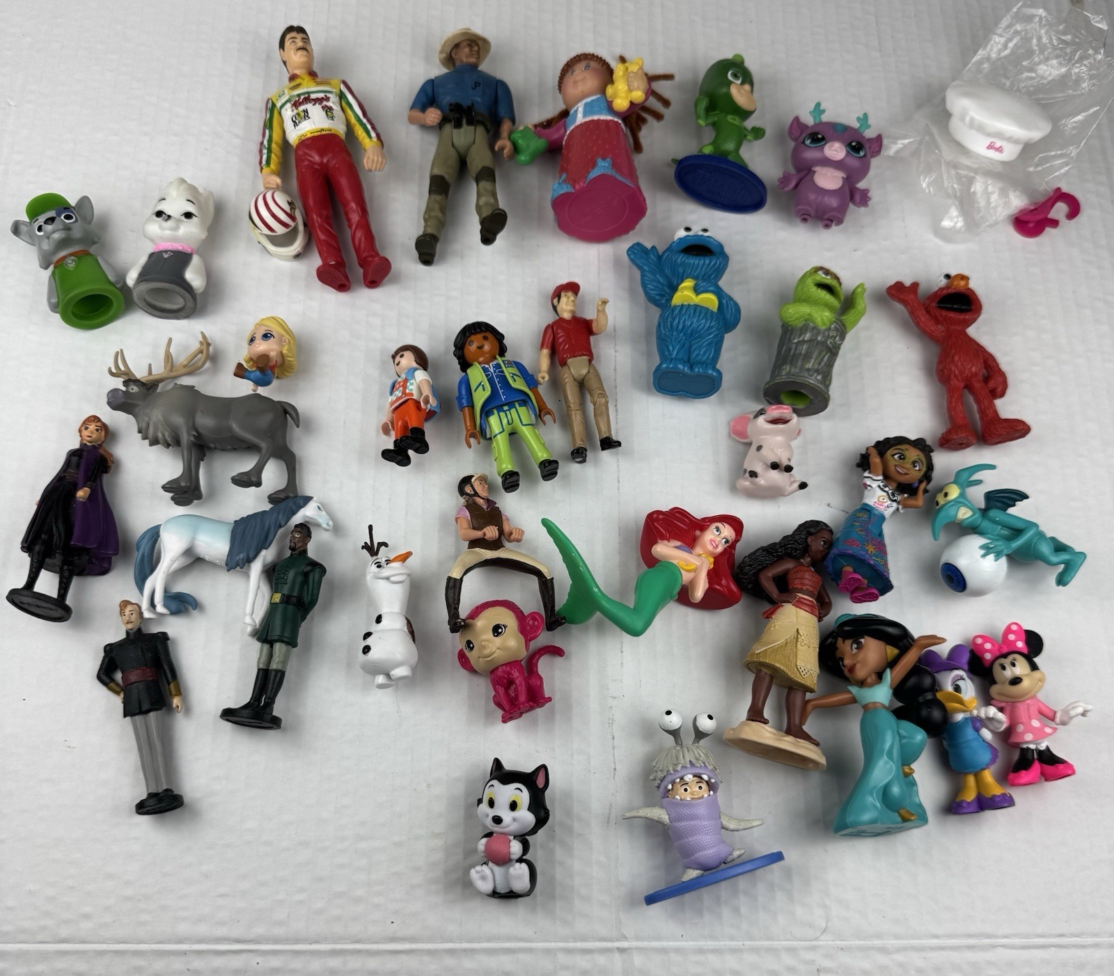 Vintage Junk Drawer Toy Lot 37 Pcs Disney/Pixar/Frozen/PlayMobile/Sesame Street