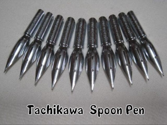 20-10. Replacement Nib Tachikawa Spoon Pen No. 600 Chrome Set of 10
