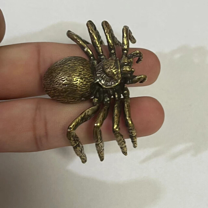 Brass Spider Animal Statue Small Sculpture Tabletop Statue Home Decoration Gift*