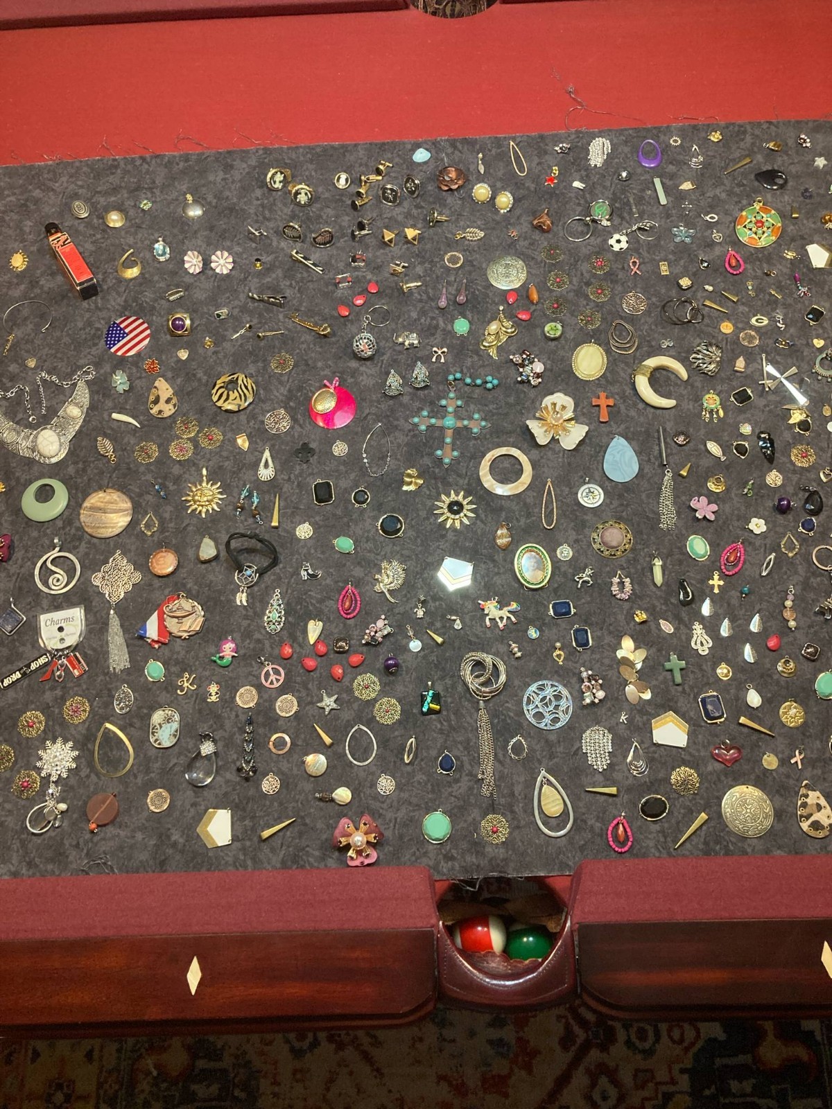 Huge Junk Drawer Lot of Trinkets Pendants Jewelry Cufflinks & Vintage Items