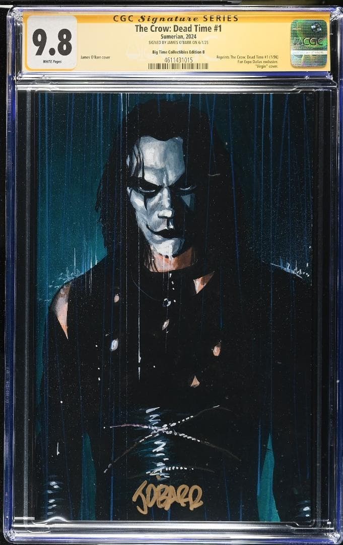 The Crow Dead Time 1 CGC 9.8 Signed by James O’Barr Comic Book