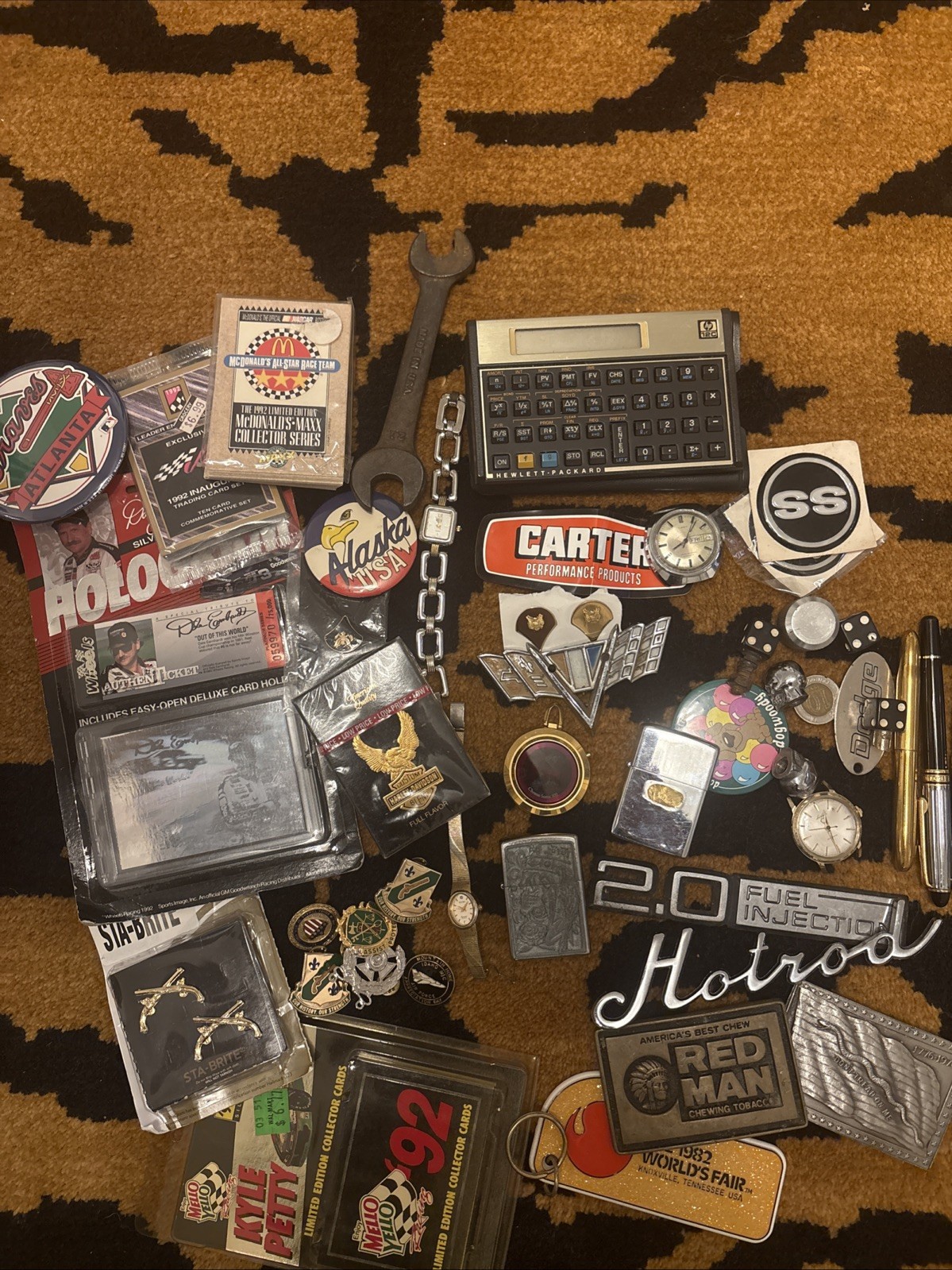 VINTAGE JUNK DRAWER WATCH WATCHES, CAR, CARDS…