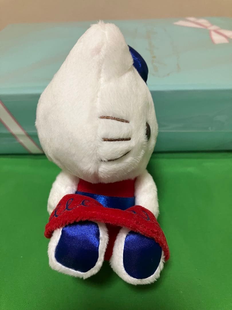 Rare Hello Kitty Plush Keychain Blue Ribbon Dress 5.1 in